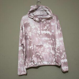 Olive + Oak Womens Pink Purple Tie Dye Long Sleeve Shirt Lightweight Hoodie XL